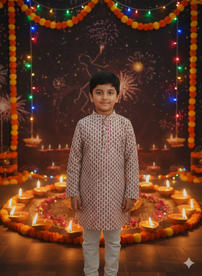 Block Printed Boy's Kurta
