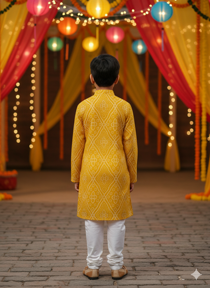 Purple Bandhej Tie and dye Kurta -Pyjama