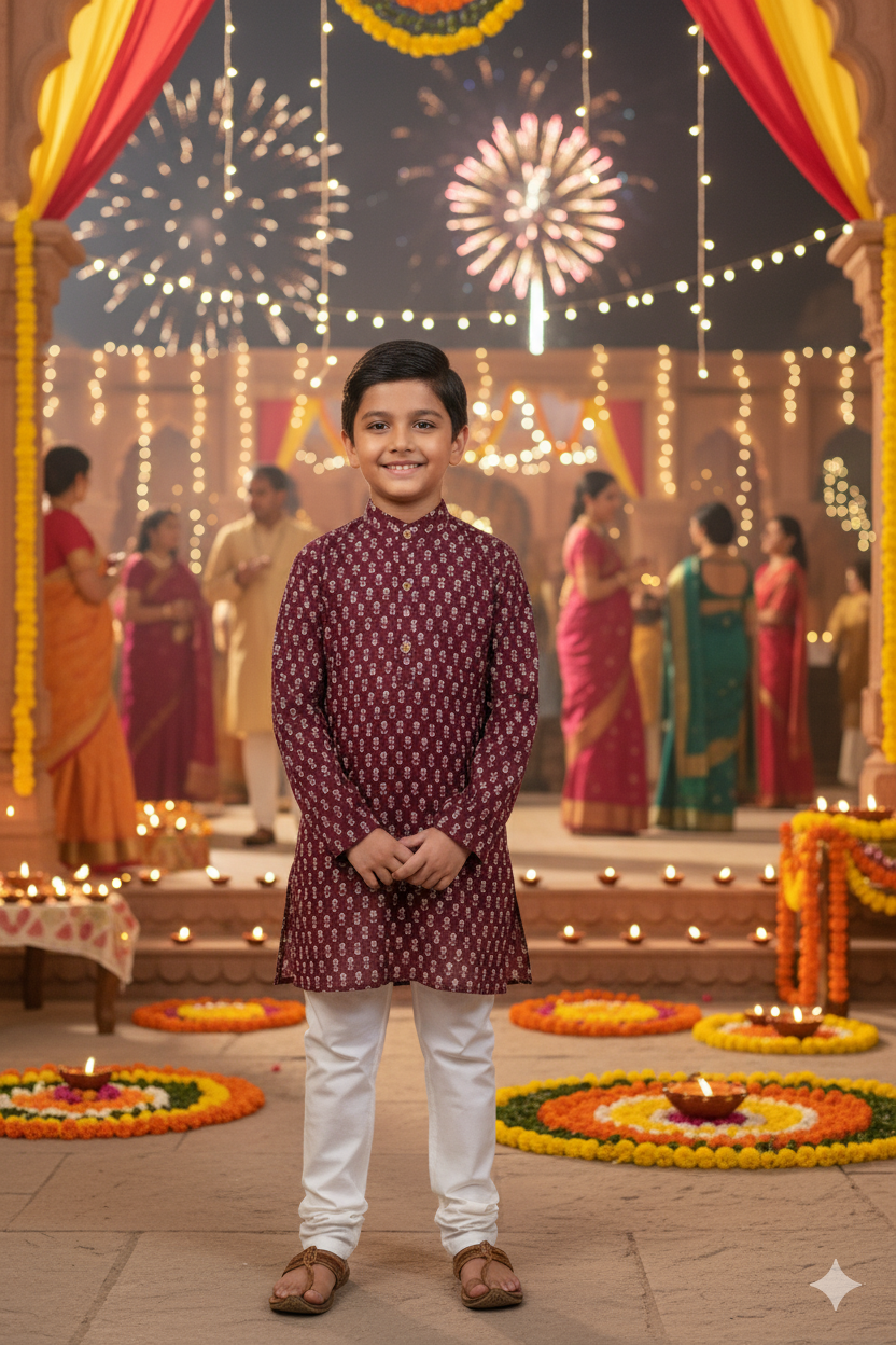 Mehroon Genda fool  Jacket with Kurta -Pyjama