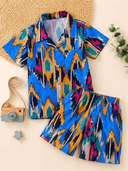 BlueI kkat printed Cord-Set for boys