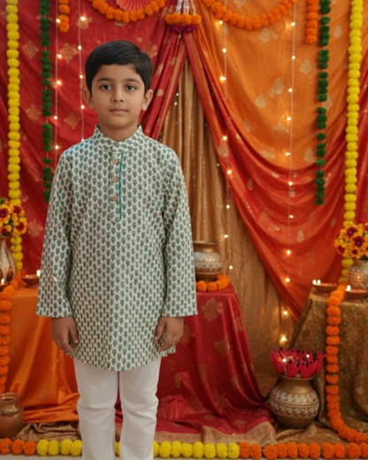 Block Printed Boy's Kurta