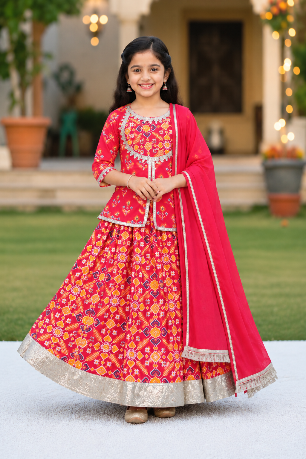 COTTON PATOLA LEHENGA WITH KURTI KANCHALI TOP DESIGN