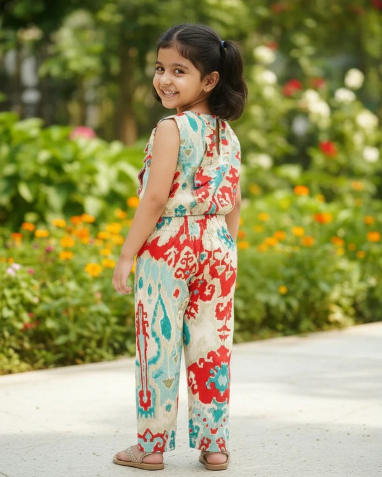 Digital Print Blue & Red Colour Girls Co-Ords