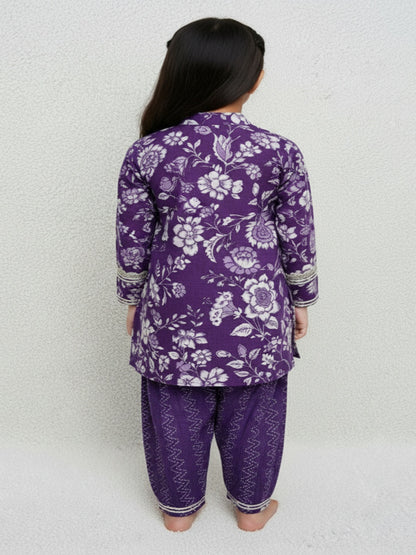Purple Coloured Afghani Style Suit Set