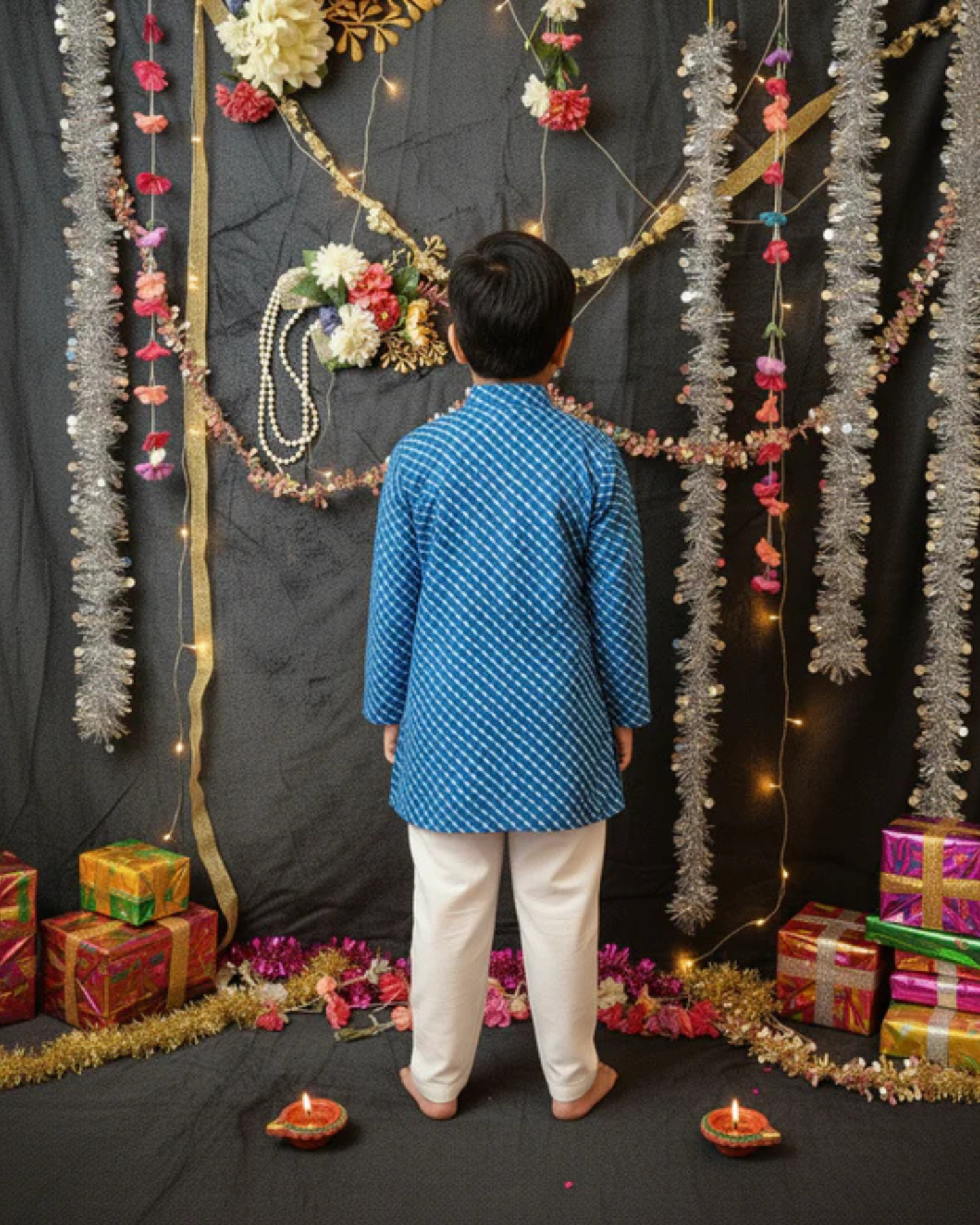 Blue Tie-Dye Kurta -Pyjama Set