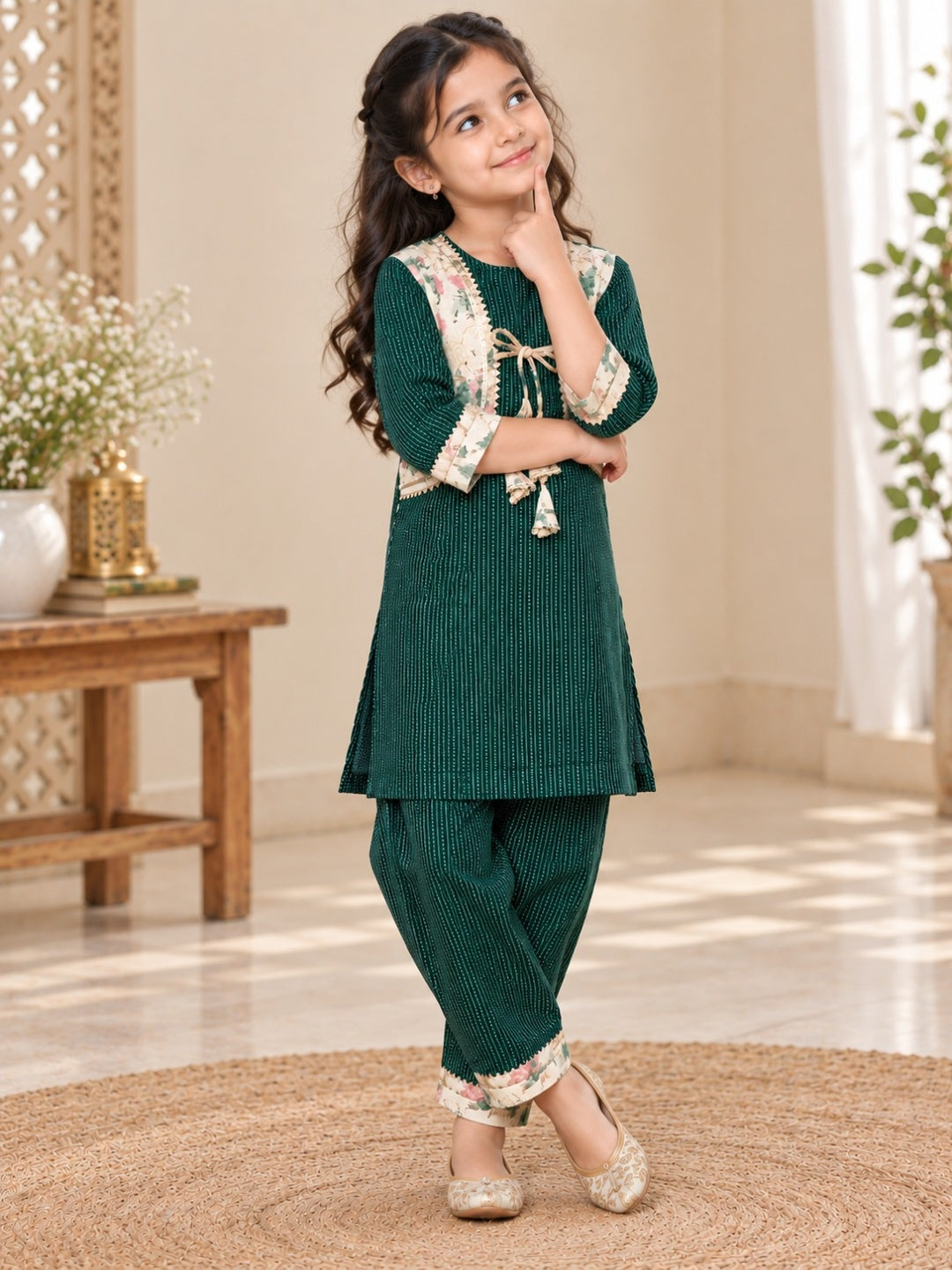 Green Coloured Afghani Style Suit Set