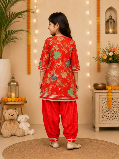 Red Coloured Afghani Style Suit Set