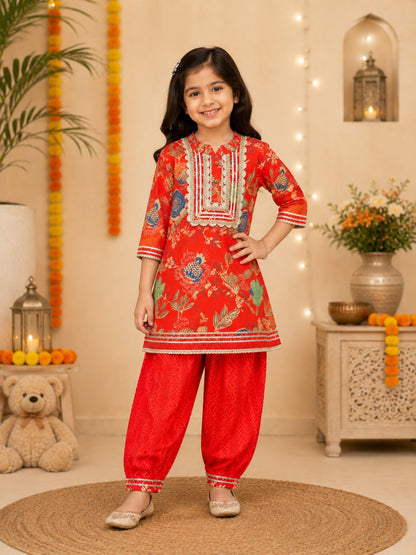 Red Coloured Afghani Style Suit Set
