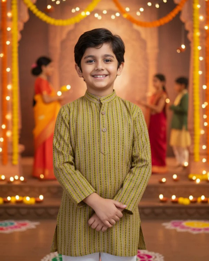 Mustard Fulwari Jacket with Kurta-Pyjama