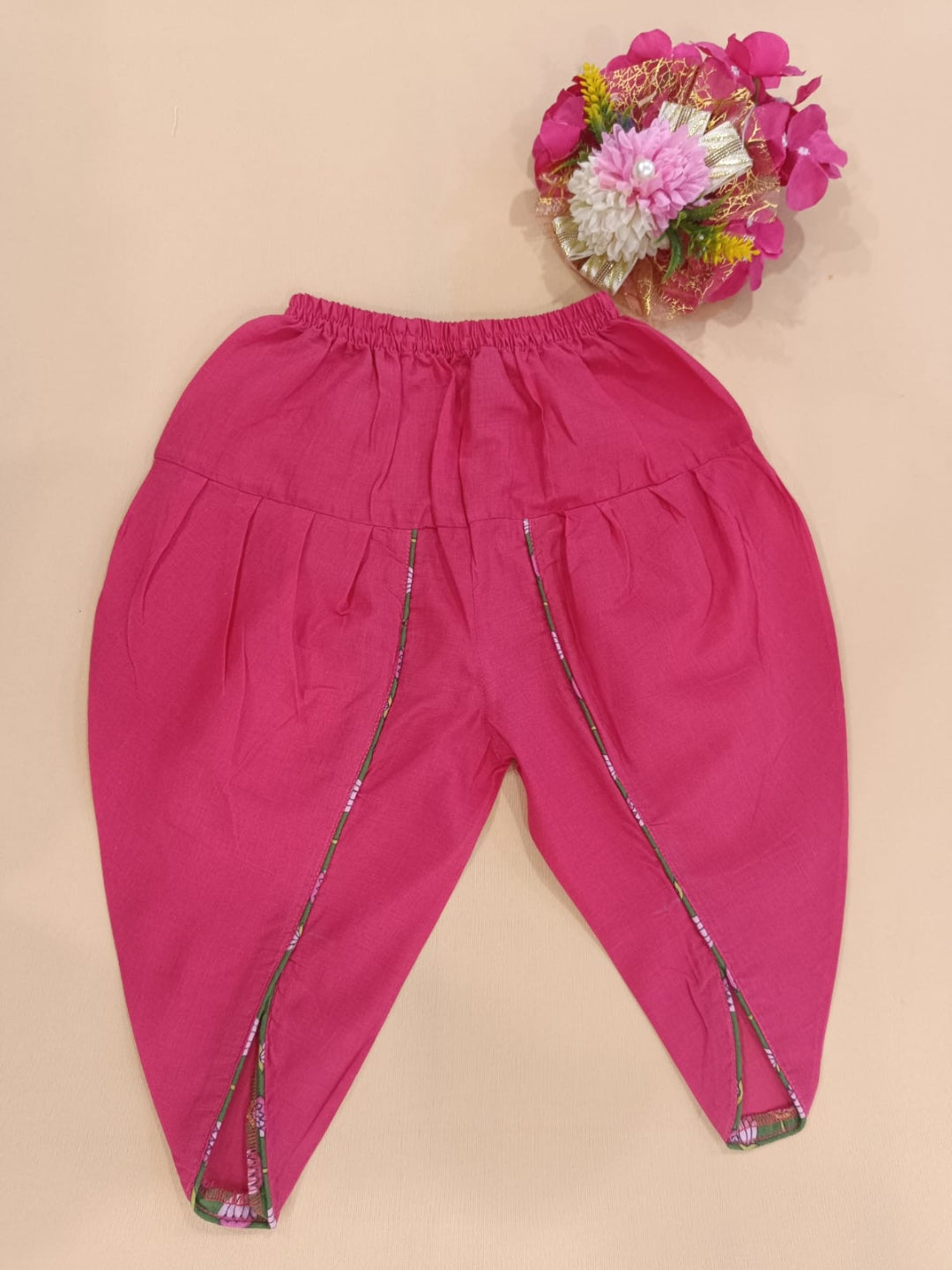 Girls  Lotus Buti Angrakha Kurti with Tulip Pant