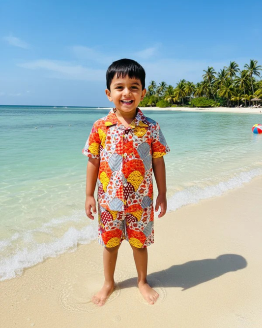 Multicolor Abstract printed Cord-Set for Boys