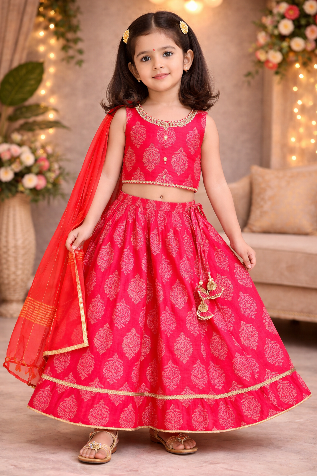 Block Print Pink Colour Lehenga  Choli