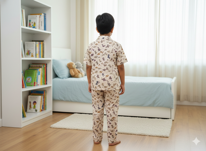 Multicolor Dinosour Printed Night Suit