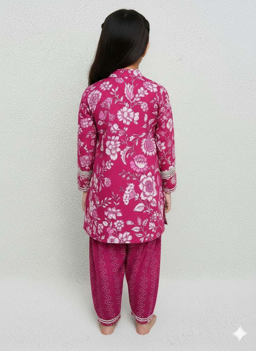 Purple Coloured Afghani Style Suit Set