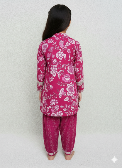 Purple Coloured Afghani Style Suit Set