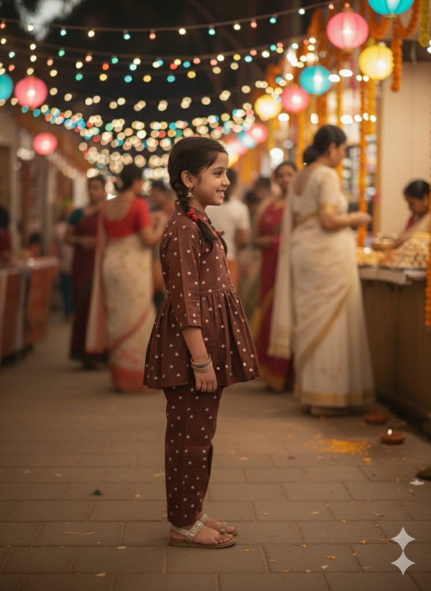 Gathered polka dot printed top with front button opening