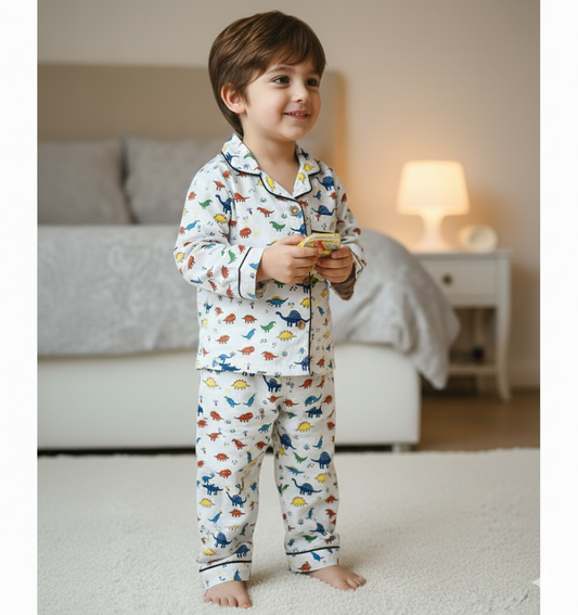 Multicolor Dinosour Printed Night Suit