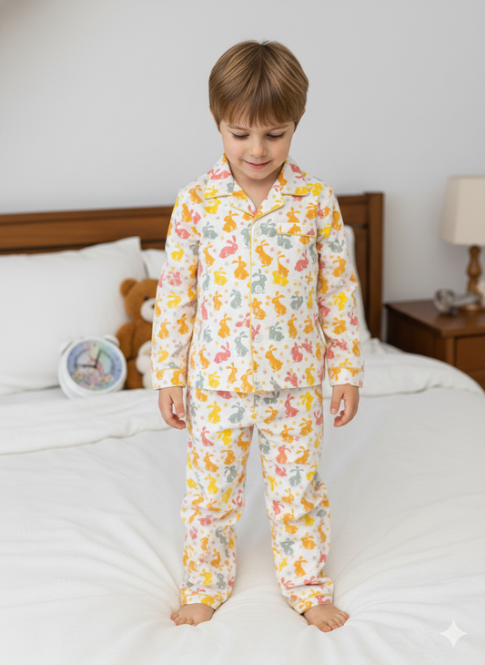 Rabbit Print Yellow Colour Night suit