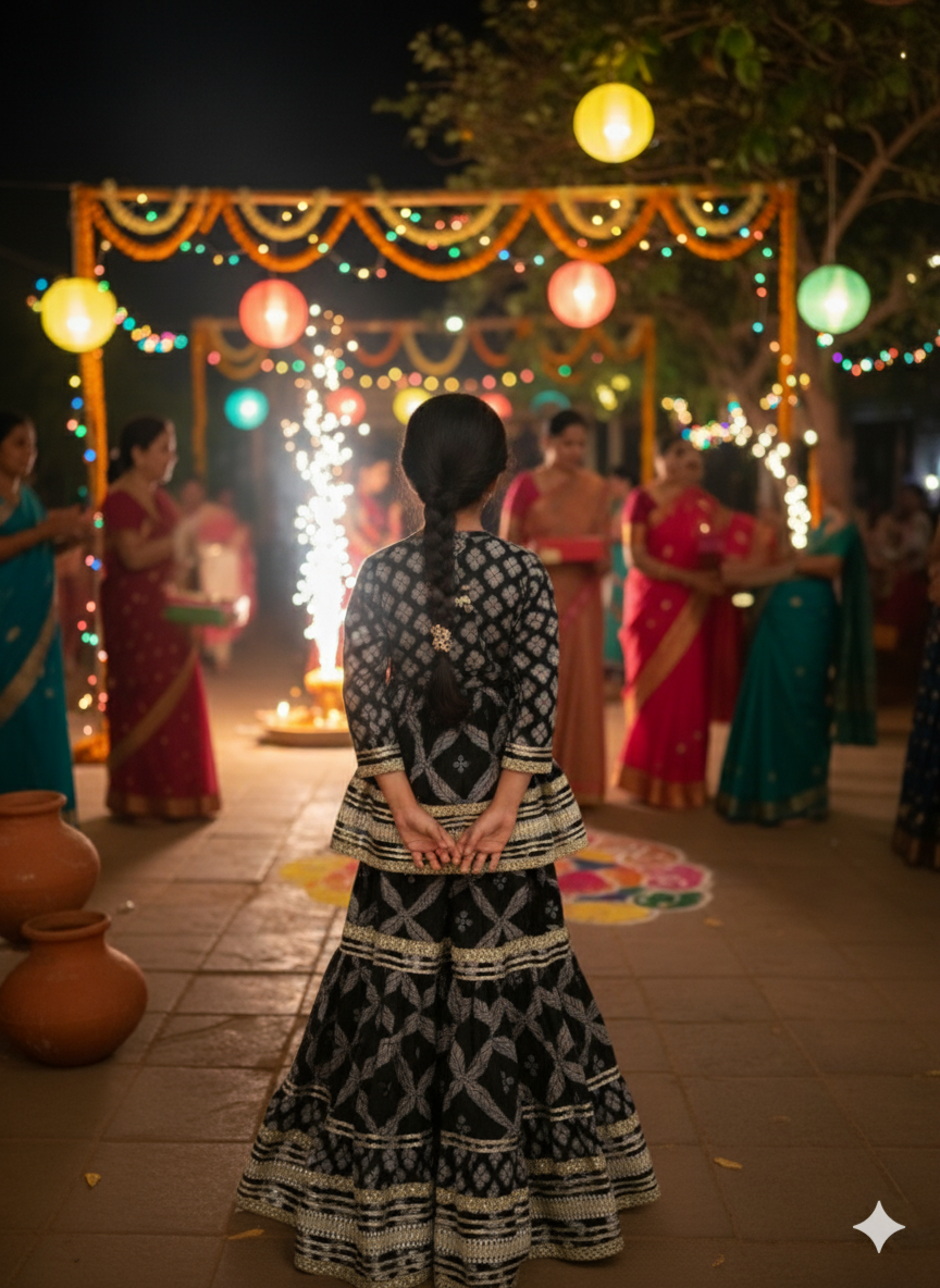 Jaal Butta Print Dark Blue Coloured Anarkali Suit with Sharara