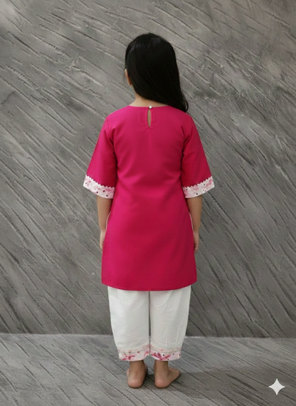 Tie and Die Rani Pink Coloured Afghani Style Suit Set