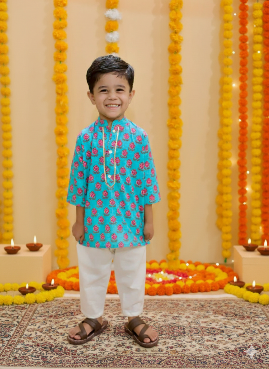 Block Print Boy's Kurta