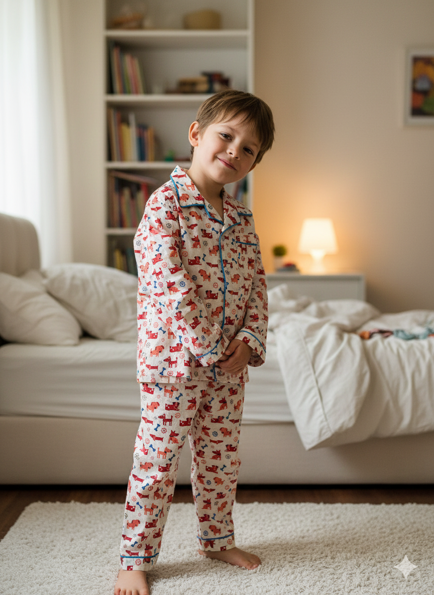Dog Bone Print Night Suit