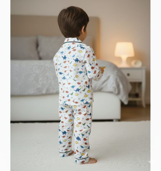 Multicolor Dinosour Printed Night Suit
