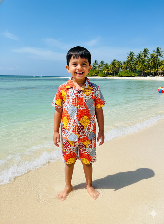 Multicolor Abstract printed Cord-Set for Boys