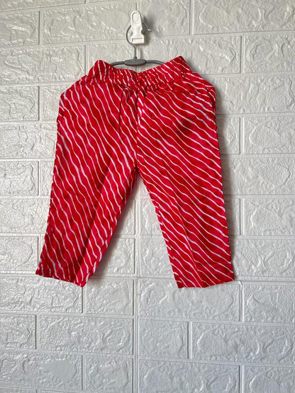 Jaipuri Print Red Colour Girls Flare Suit Set