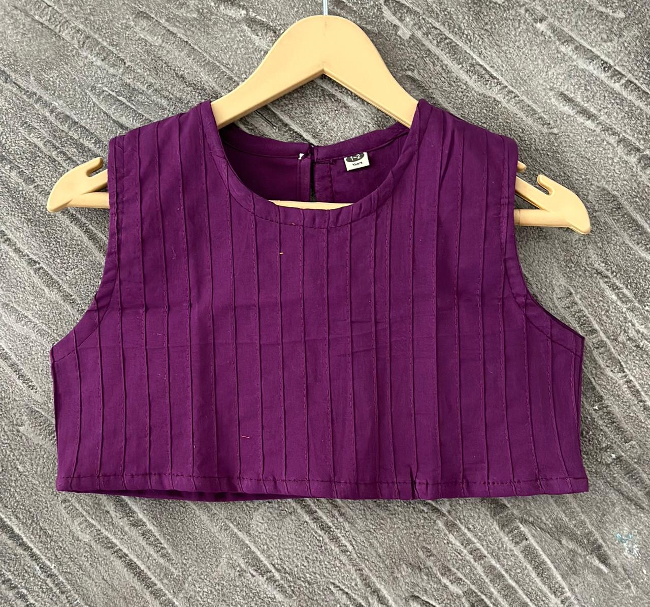 Purple Floral Printed 3 Piece Girls Co-Ords