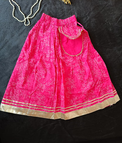 Bock Print Rani Pink Coloured Lehnga Choli