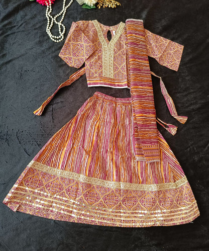 Ajrakh Print Onion Pink Colour lehenga Choli