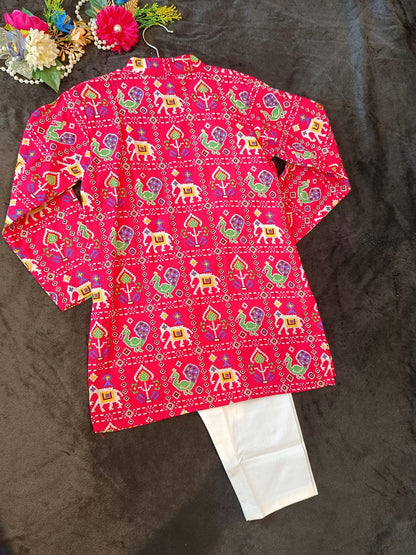 Lavender Patola printed Kurta -Pyjama