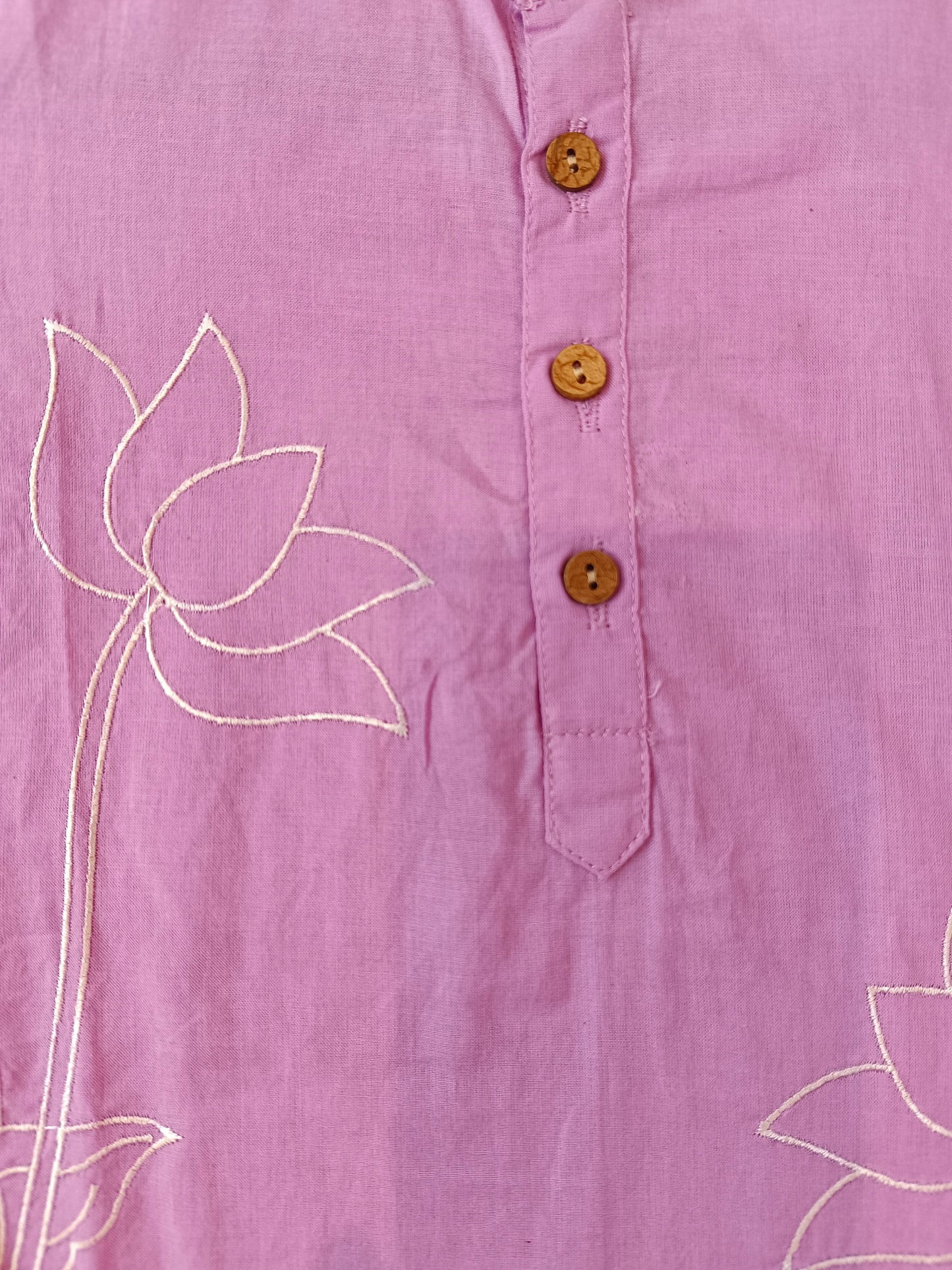 Lavender Lotus embroided Kurta -Pyjama