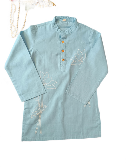 Lotus embroided Kurta -Pyjama