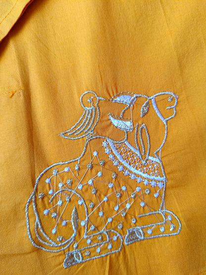 Mustard Nandi embroided Kurta- Payjama