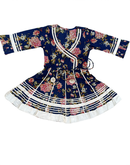 Ethanic Floral Printed Girls Flare Suit Set