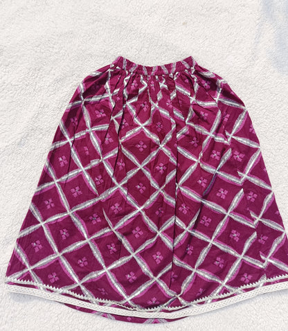 Jaal Buta Print wine Colour lehenga Choli