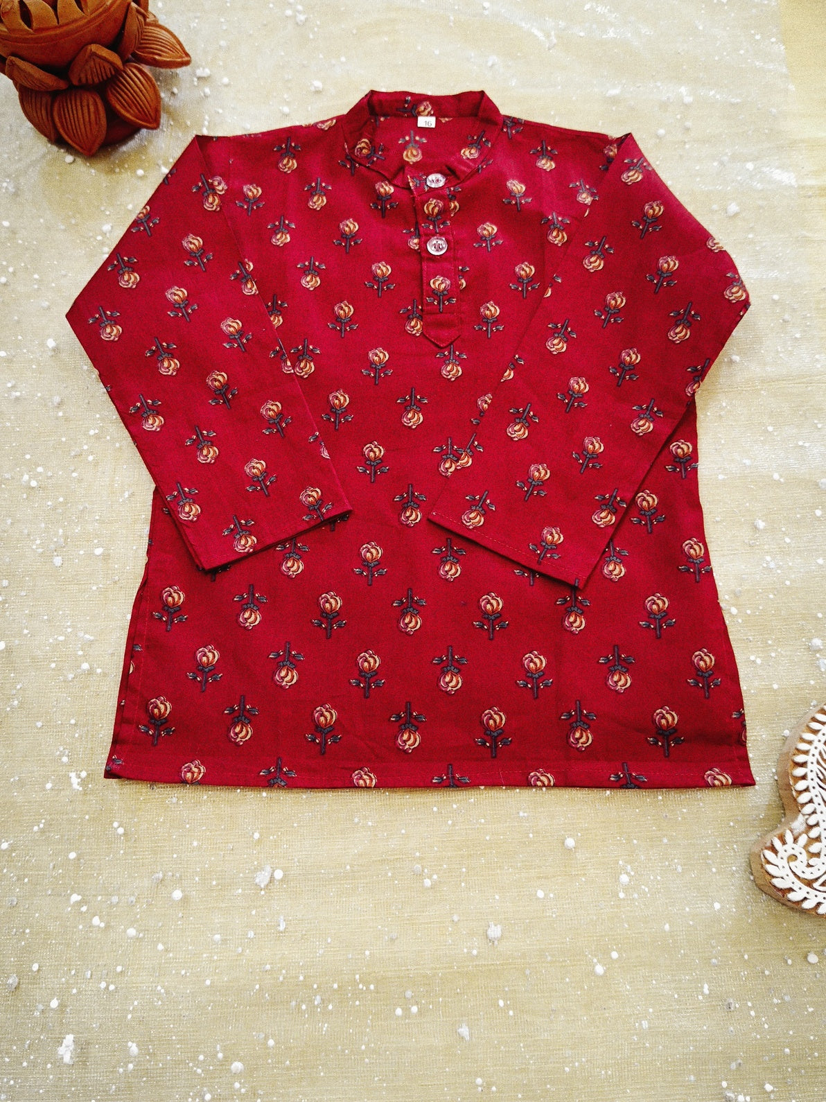 block printed Jacket with Kurta -Dhoti