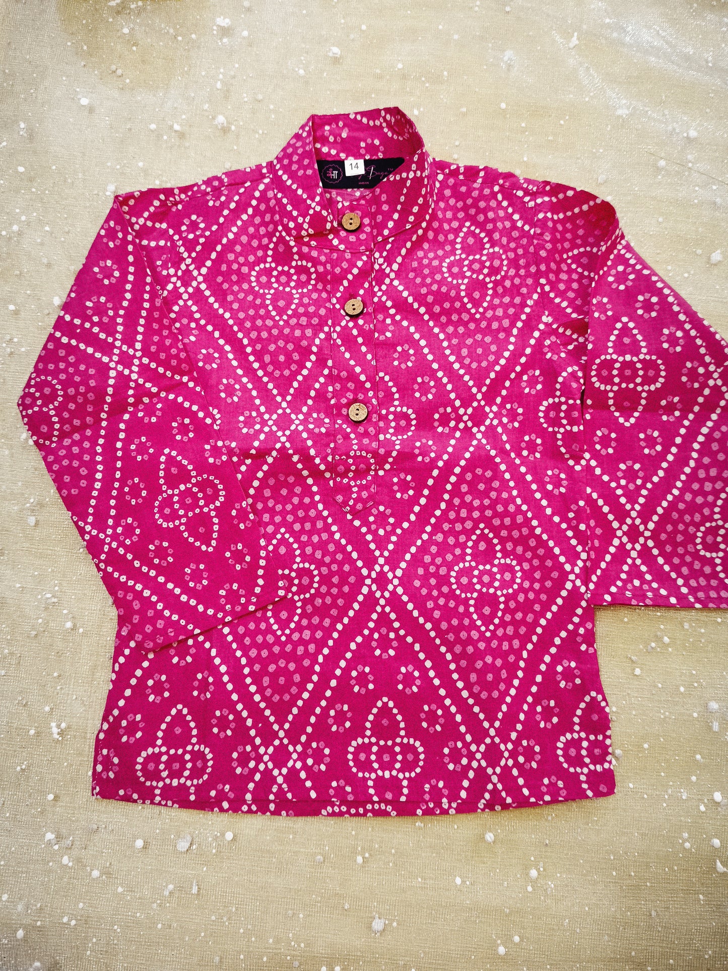 Purple Bandhej Tie and dye Kurta -Pyjama