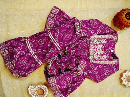 jaipuri Print Anarkali Suit With Sharara