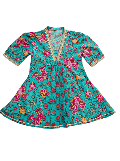 Mustard Flower Printed Afghani Style Suit Set