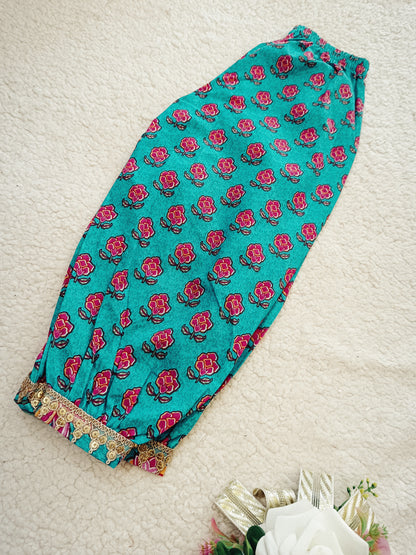 Mustard Flower Printed Afghani Style Suit Set