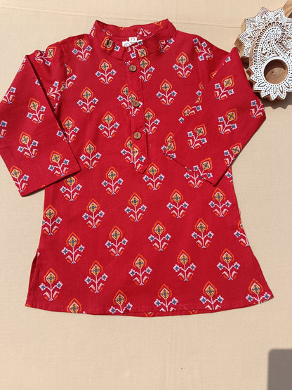 Patola Print Jacket with Kurta -Pyjama
