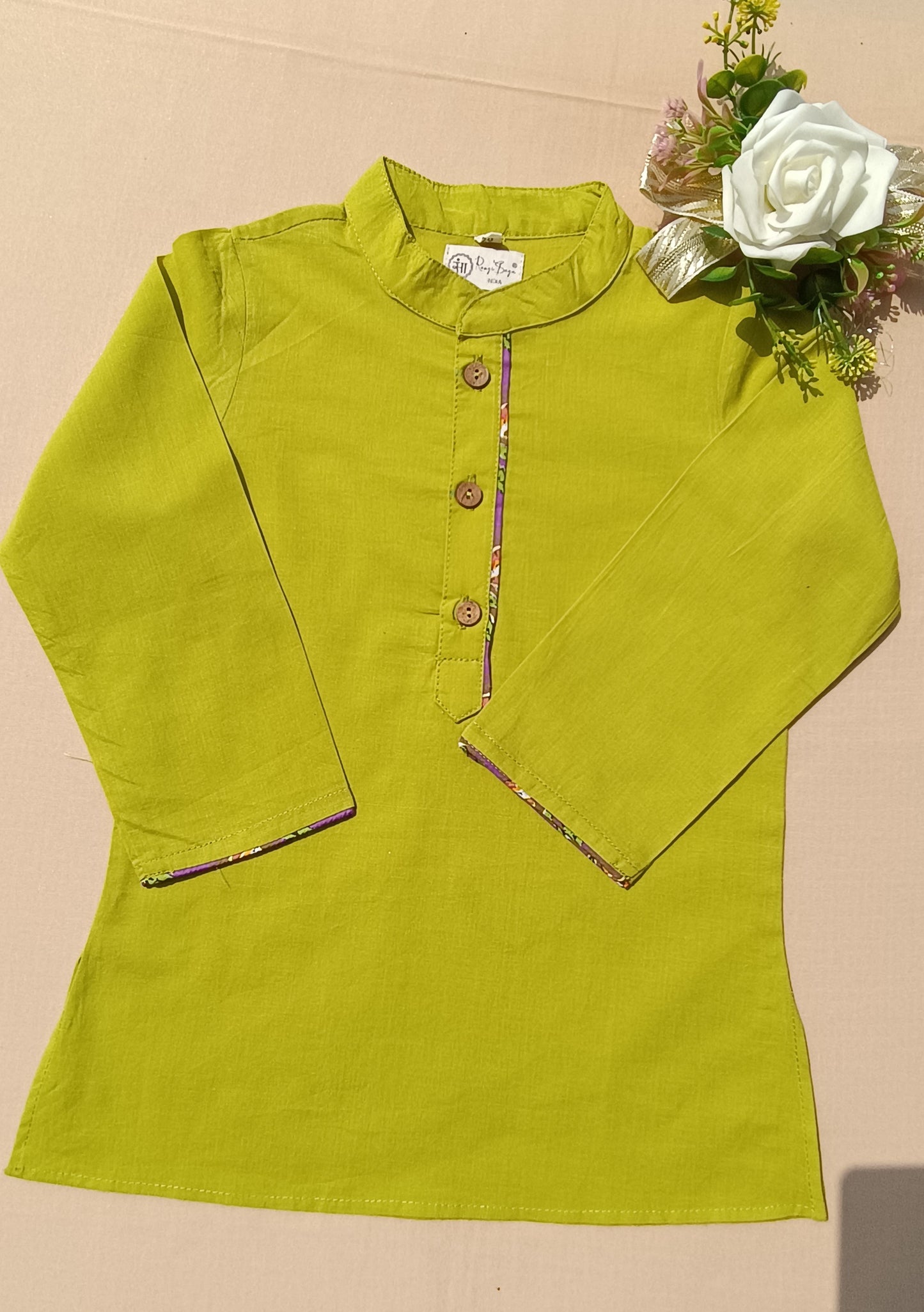 Ethnic Floral Print Jacket with Kurta -Pyjama