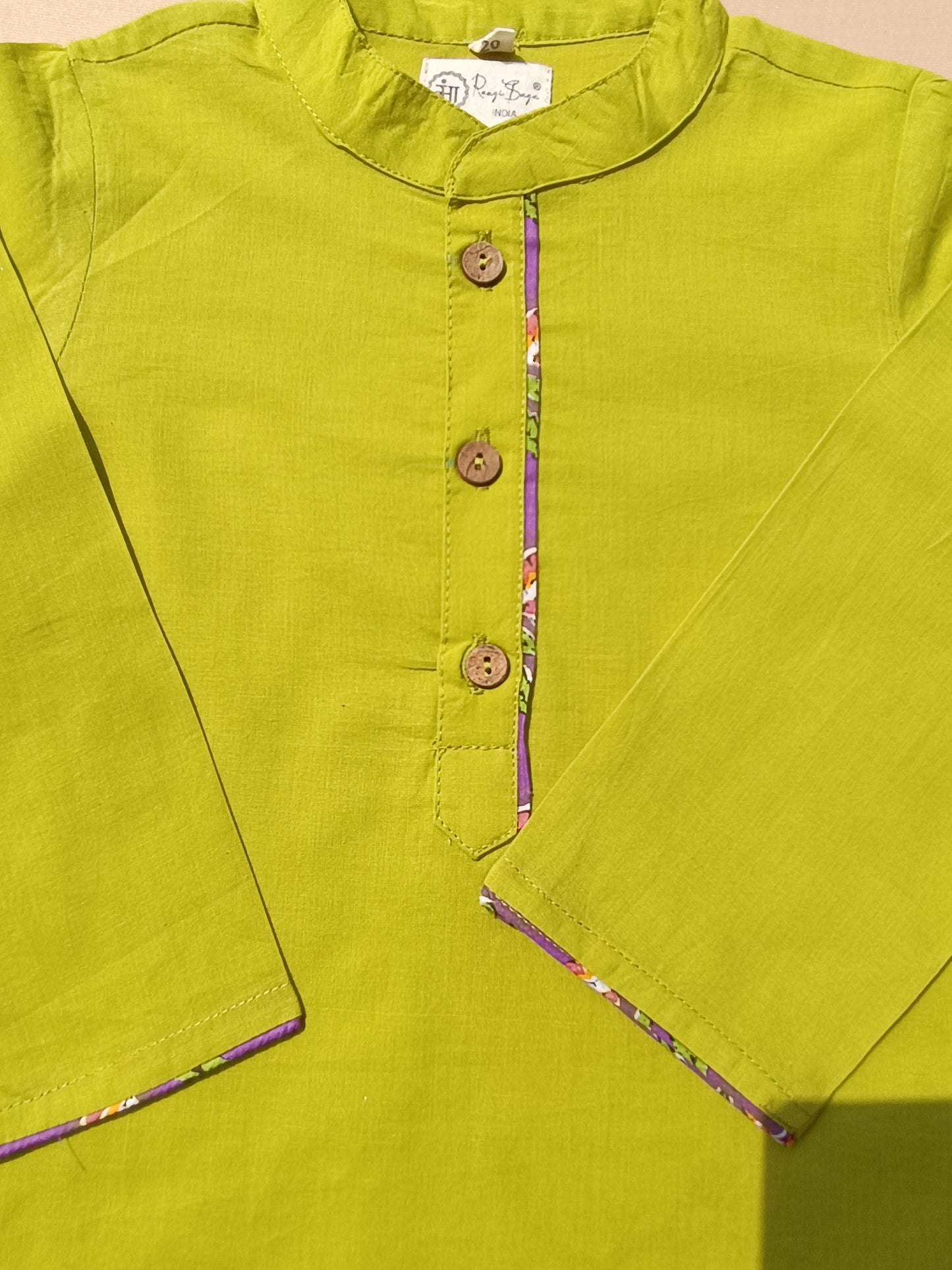 Lavender Floral Print Jacket with Kurta -Pyjama