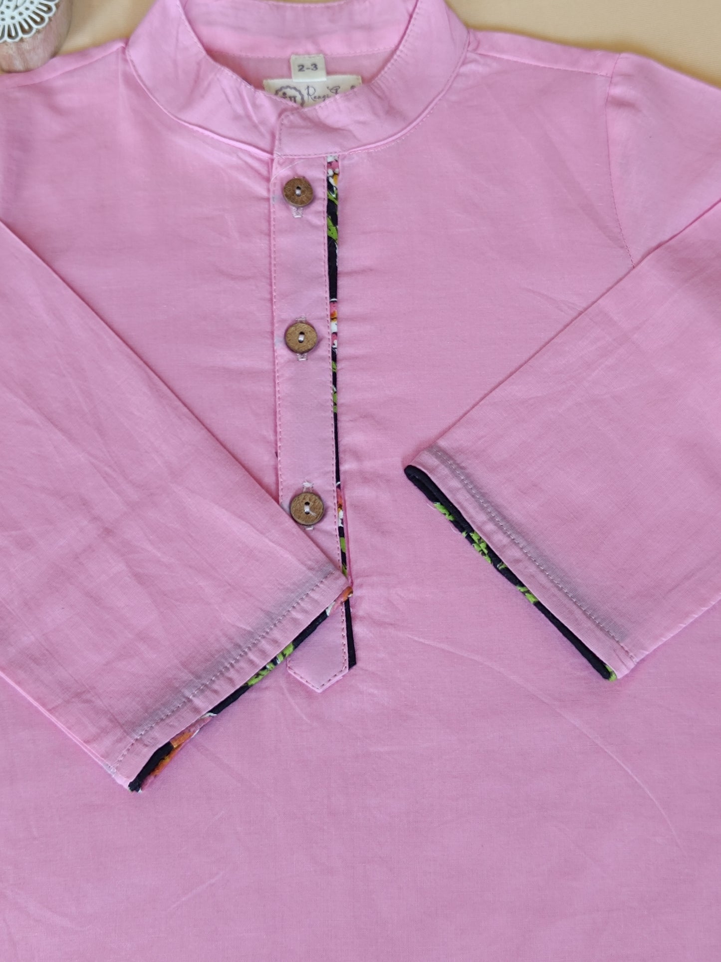 Lavender Floral Print Jacket with Kurta -Pyjama