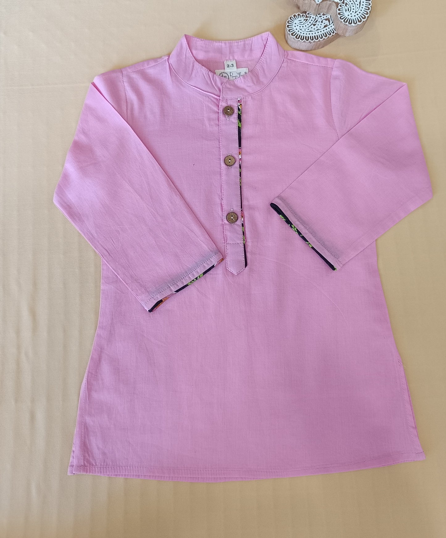 Lavender Floral Print Jacket with Kurta -Pyjama