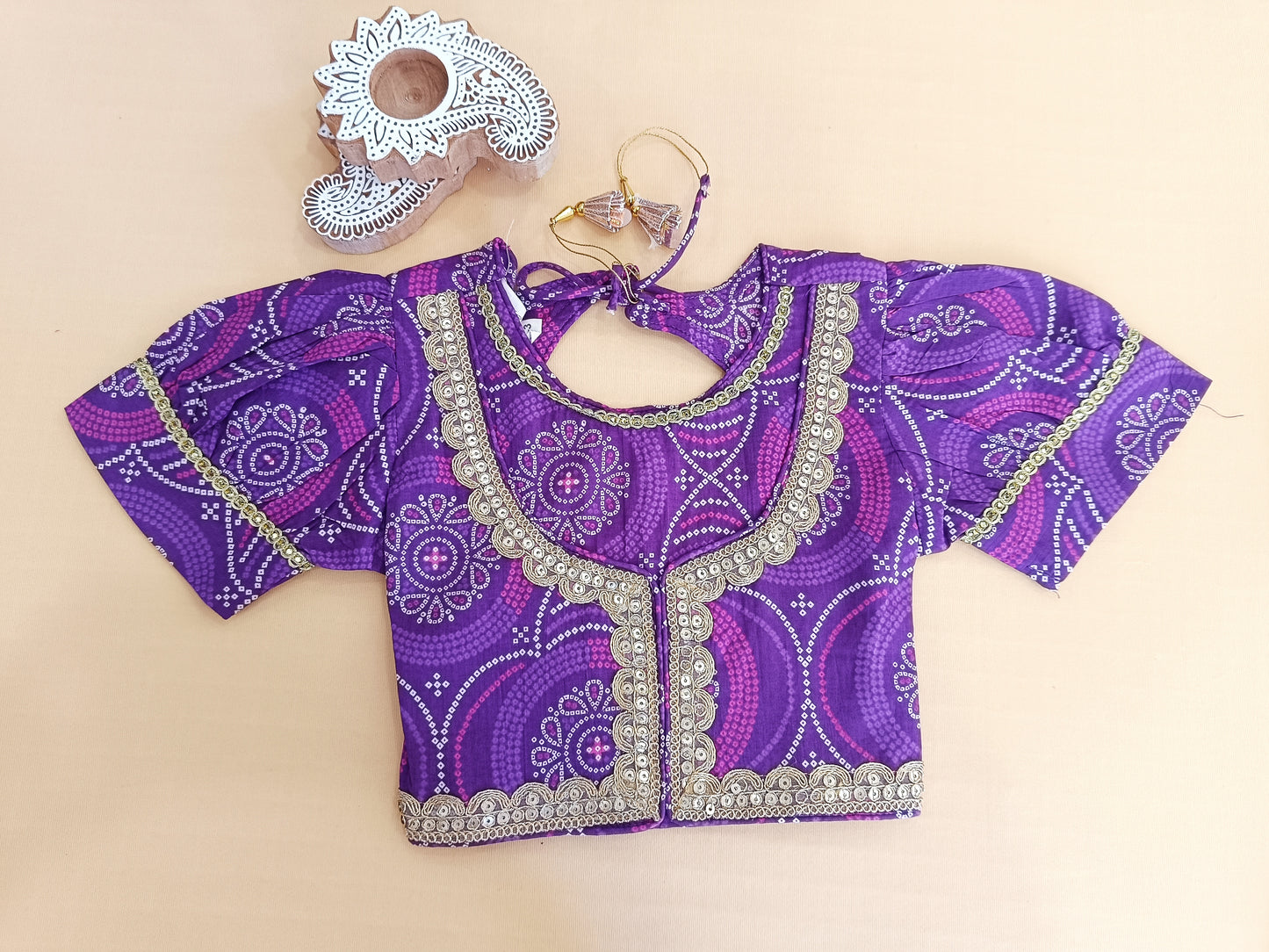 Purple Bandhaj Lehenga Choli set