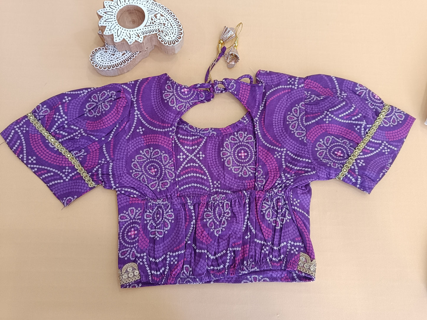 Purple Bandhaj Lehenga Choli set